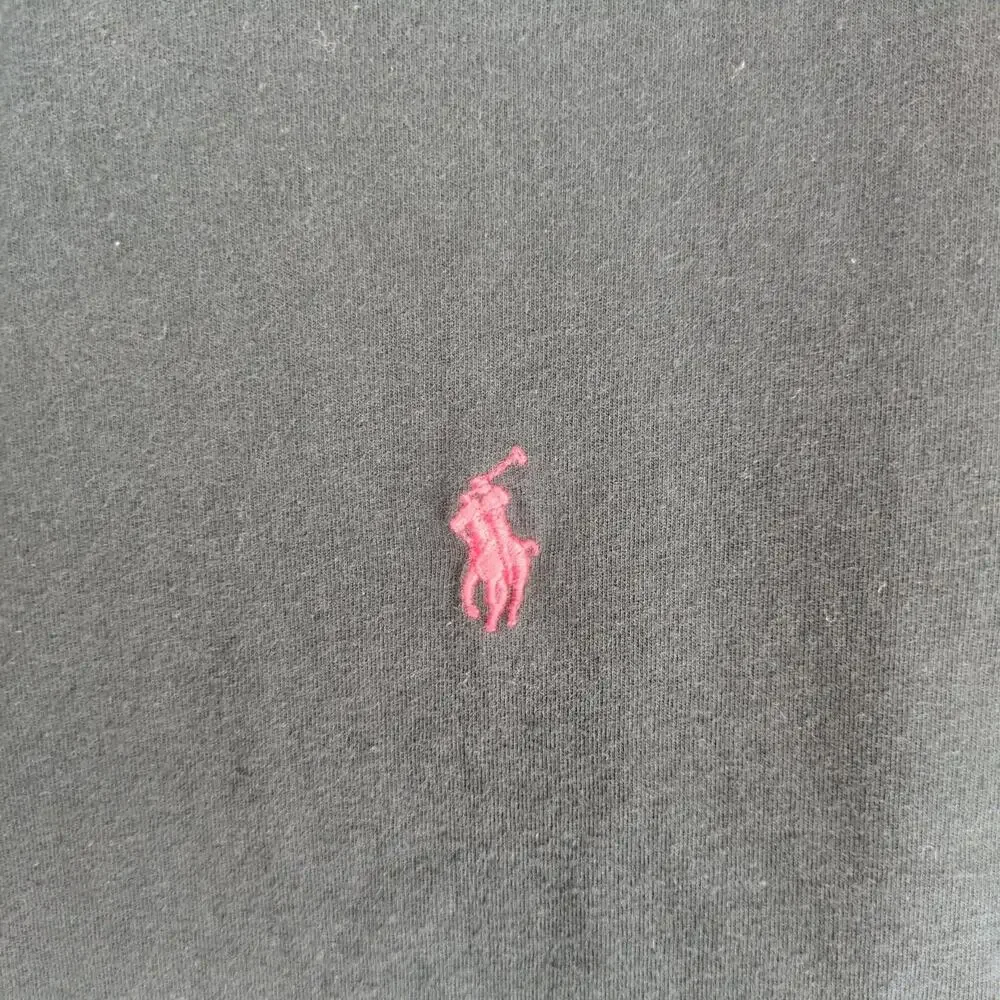 Polo‎ Ralph Lauren Men's M Black T-Shirt Red Pony Logo Short Sleeve Y2K Preppy